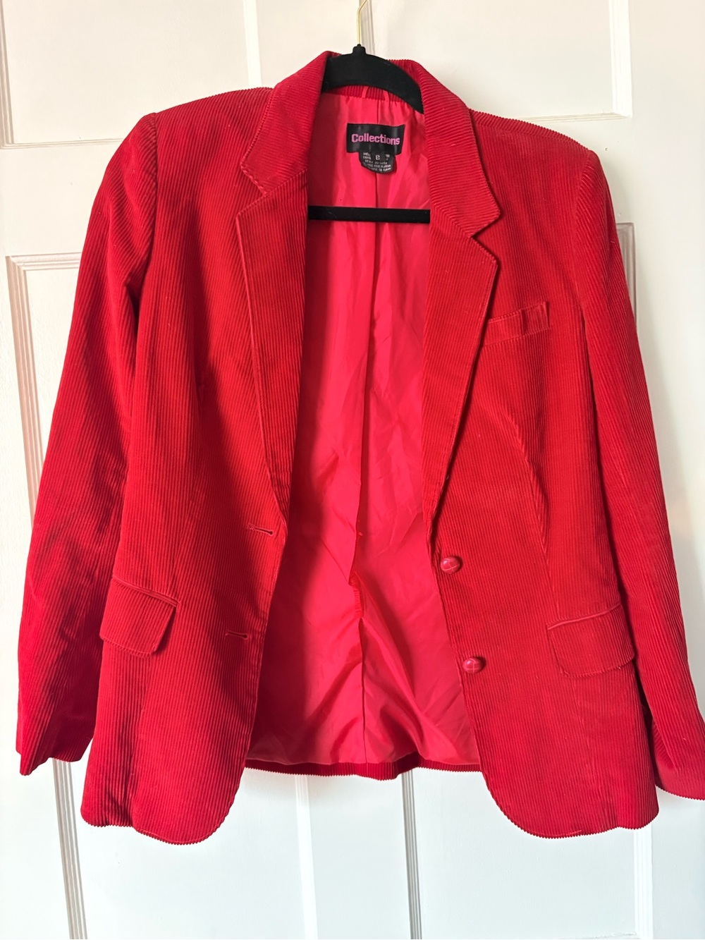 Vintage Red Corduroy Blazer Size 8
